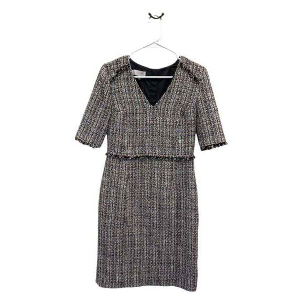 Hobbs London Jessie Tweed Sheath Dress Short Sleeve Career Fringe Size 6 - Picture 2 of 5